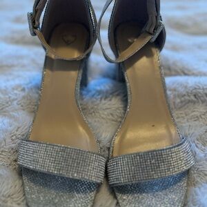 Elegant Silver Studded Women's Heels